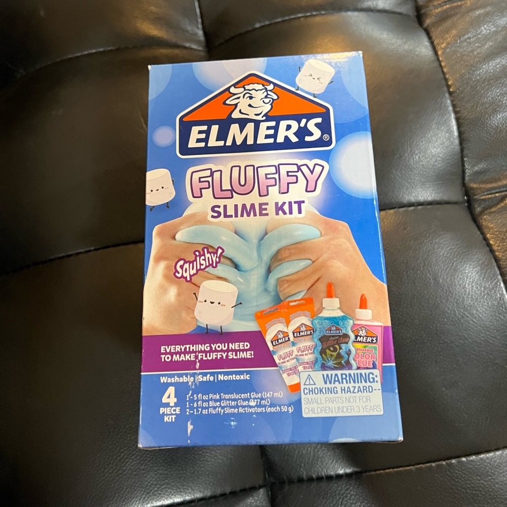 Slime,  Elmer's Fluffy Slime 4 Piece Kit Washable Safe Nontoxic